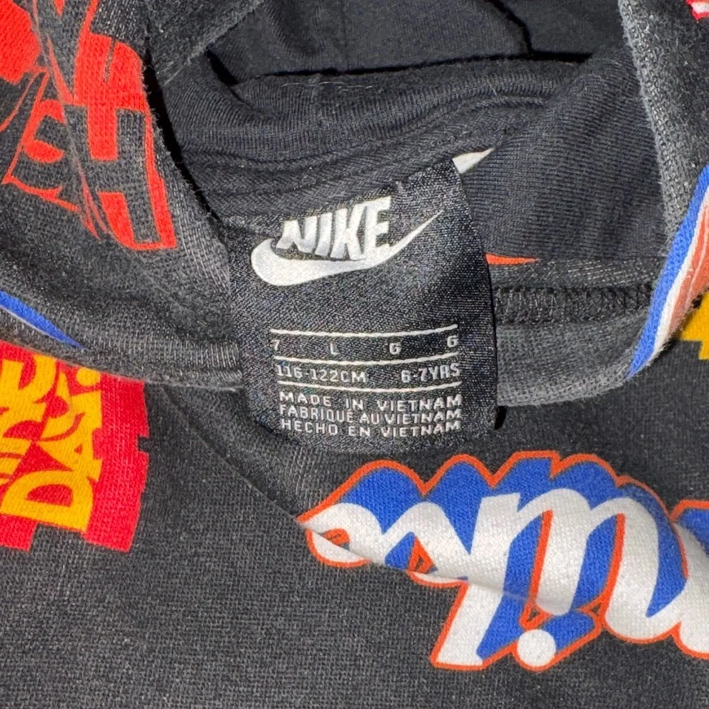 172. Nike Limited Vintage Sport Black Kids' Hoodie with Multicolor Logo Graphics